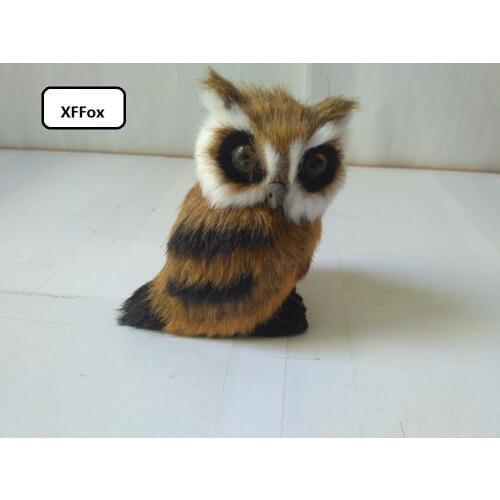 Cute simulation brown owl model polyethylene&fur real life left owl doll gift about 10cm xf1008