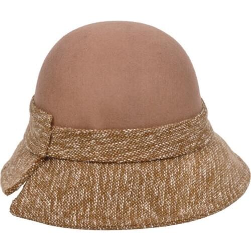 2pcs Fashion Autumn Winter Woolen Felt Fedora For Woman Lady Simple Foldable Warm Dome Bucket Hat