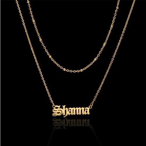 Fashion Custom Name Pendant Necklaces Cursive Arabic Crown Heart Nameplate Necklaces Choker Stainless Steel Bijoux Party Gifts
