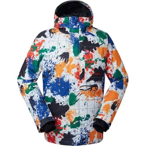 GSOU SNOW Mens Ski Suit Outdoor Warm Breathable Wear-resistant Ski Jacket Waterproof Windproof Ski Coat For Men Size XS-XL