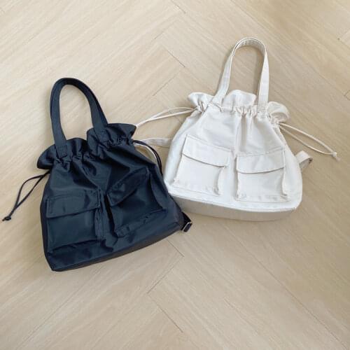 Nylon Middle Women‘s Bags Ladies Shoulder Bag Female Handbags Casual Drawstring Dual-use Bag Japan Style Youth Bags Whole Sale