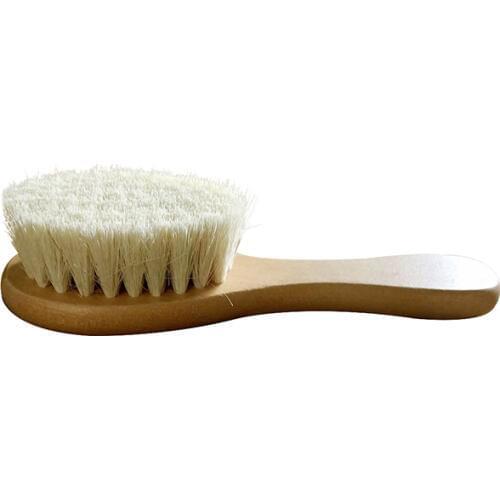 New Baby Care Pure Natural Wool Baby Wooden Brush Comb Brush Baby Hairbrush Newborn Hair Brush Infant Comb Head Massager