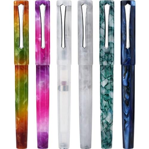 Moonman PENBBS 487 Magnetic Piston Fountain Pen Resin Fine Nib 0.5mm with Converter Gift Box Fashion Writing Gift Set for Office