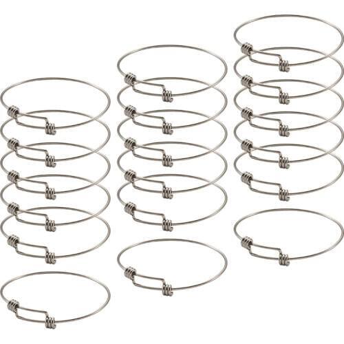 15pcs Adjustable 304 Stainless Steel Bangle Bracelet Cable Expandable Charm for Jewelry Making DIY Accessories Findings