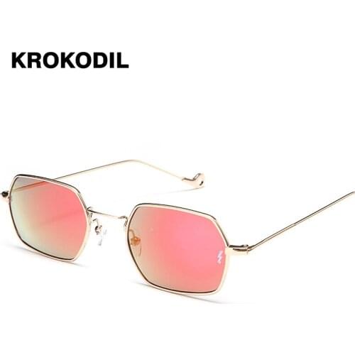Women Sunglasses Small frame polygon Sunglasses Brand Designer Men vintage Sun Glasses Hexagon Metal Frame 2-11 2-12