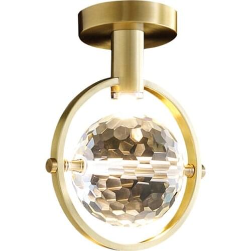 Modern Crystal Glass Ball Creative Designer Small Pendant Light Bedroom Bar Restaurant Ceiling Hanging Lamps Home Decoration