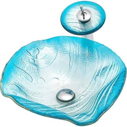 Bathroom, tempered glass basin, domestic bathroom, hotel basin, bathroom, artistic wash basin bathroom basin gold sink