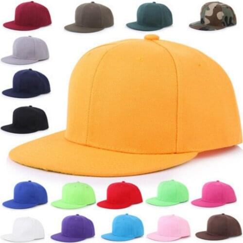 Vintage Snap Back Baseball Cap Teenagers Solid Color Adjustable Closure Flat Brim Girls Young Man Summer Baseball Hat