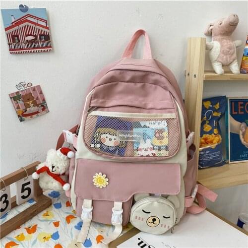 Japanese Harajuku schoolbag Korean version of 2021 new Hong Kong style backpack casual backpack simple waterproof fashion