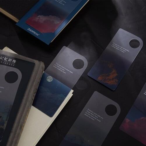 10 PCS PVC Translucent Waterproof Sunset Cloud Sky Forest Poem Bookmarks for Office Readers Student School Stationery Supplies