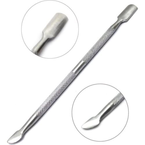 1Pcs Profession Nail Art Tools Stainless Steel Cuticle Pusher Double Head Spoon Remover Tools Manicure Nail Art Care Pusher