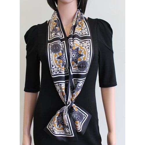 100% Twill Silk Scarf Ribbon Ponytail Hairband Neck Head Rings Brand Design Double Layer Double Side 160*18CM