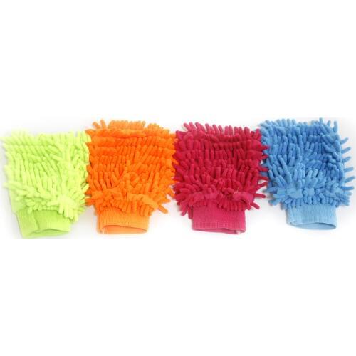 Hot Sale 2Pcs/4Pcs Soft Microfiber Car Care Kitchen Household Wash Washing Cleaning Glove Mit Clean Pad 20*15cm Random Color