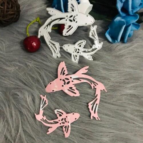 2pcs Fishes Metal Cutting Dies Stencils for DIY Scrapbooking/photo Album animal fish stamps Decorative Embossing DIY Paper