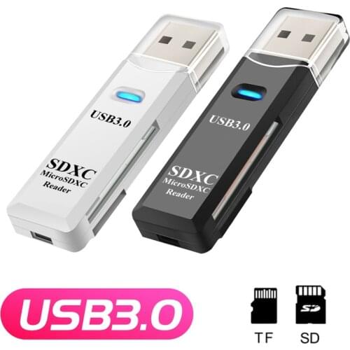 2 IN 1 Card Reader USB 3.0 Micro SD TF Card Memory Reader High Speed Multi-card Writer Adapter Flash Drive Laptop Accessories