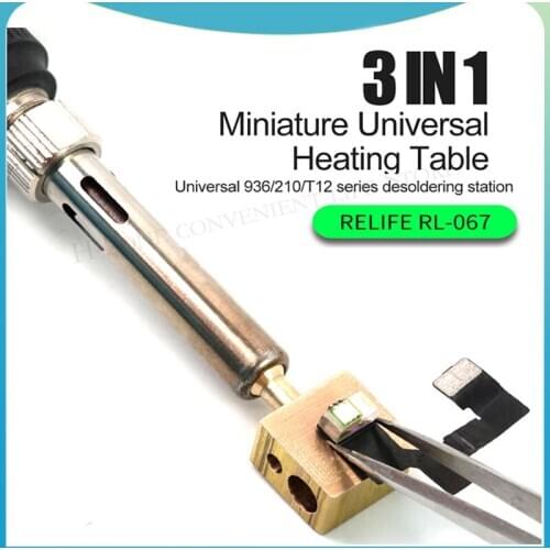 3 in 1 RL-067 Pure copper Removable desoldering Electric Solder Iron for 936/210/T12 series Miniature universal heating table