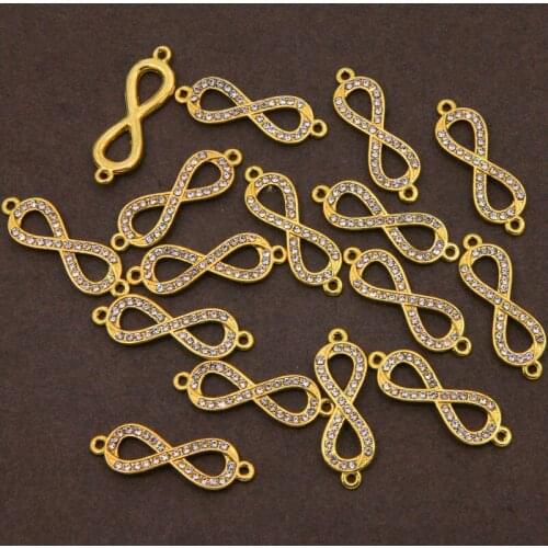 6 Pcs Infinity Symbol Shape Silver Plated Color Alloy Connectors For DIY Jewelry Making Fashion Necklace Bracelet Accessories