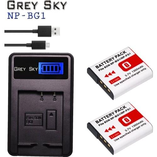 1300mAh NP-BG1 NP BG1 NPBG1 Battery +LCD USB Charger for Sony DSC-H3 DSC-H7 DSC-H9 DSC-H10 DSC-H20 DSC-H50 DSC-H55 DSC-H70