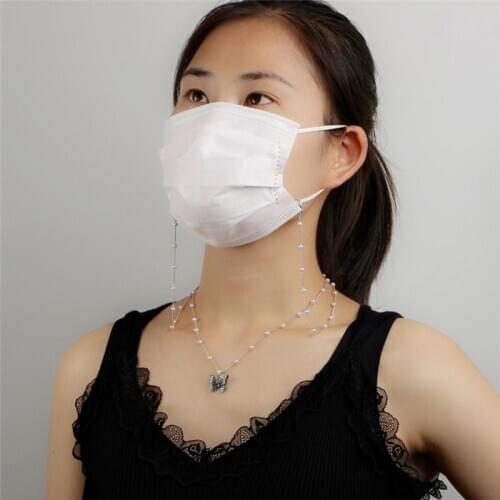 Butterfly Sunglasses Chains Pearls Clavicle Neck Jewelry Eyeglass Cord Holder Lanyard Necklace Glasses Beaded Neck Strap Rope