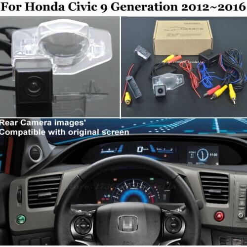 For Honda Civic 9th 2012 2013 2014 2015 2016 OEM Small Display Screen Compatible With HD CCD Car Rear view Camera Adapter Cable