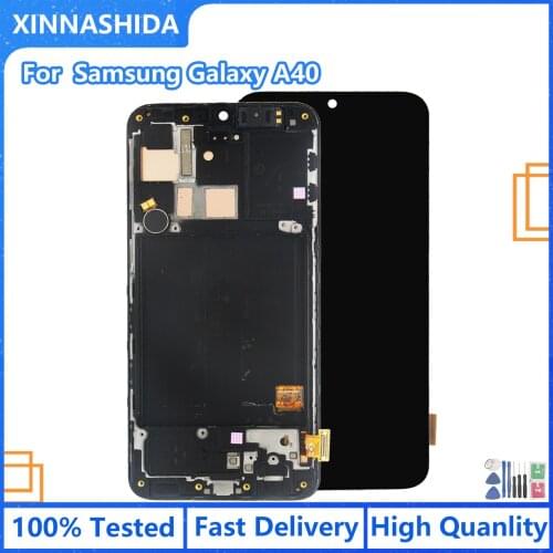 For Samsung A40 LCD 2019 A405 LCD display touch Screen Digitizer Assembly with frame replacement repair parts