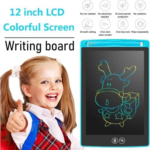 12inch LCD Writing Tablet Electronic Message Board Graffiti Drawing Handwriting Support Partial Deletion
