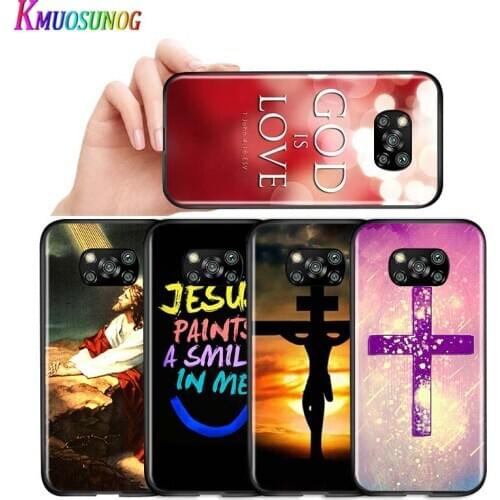 Christian Jesus Bible Verse For Xiaomi Redmi K30 K30S Mi 10T Lite Pro Poco X3 NFC X2 M3 M2 F2 Pro C3 F1 Soft Black Phone Case