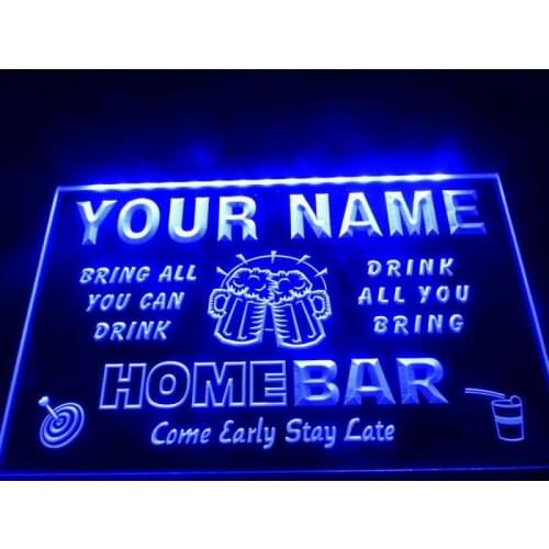 Tm057 Name Personalized Custom Family Home Brew Mug Cheers Bar Beer Led Neon Light Signs