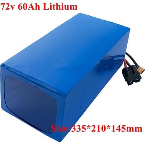 Lithium Ion Battery Pack 72V 60Ah with BMS for 5000W Motorcycle Ebike Electric Scooter Energy Storage Golf Trolley+10A Charger