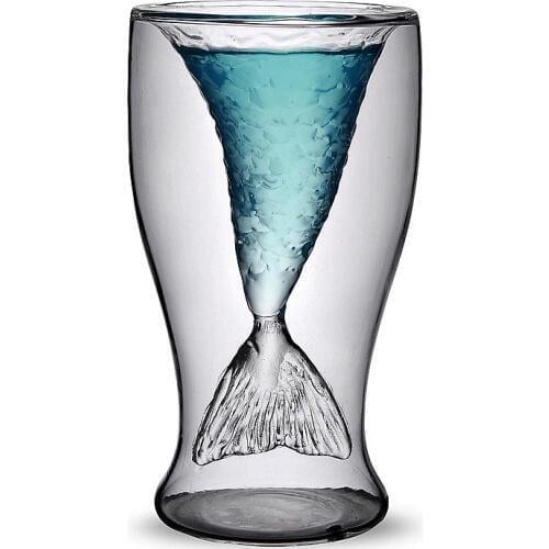 Creative gift Mermaid cup of wine cup heat-resistant glass red wine bar Evening Cocktail