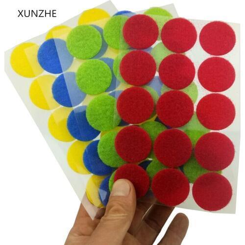 60Pair 30MM Round Magic Nylon Color Coin Sticker Double Sided Adhesive Hooks Loops Disks Pads Dot Fastener Tape Sewing Craf