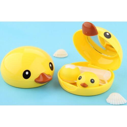 Cute Cartoon Travel Contact Lens Box With Mirror Eyes Contact Lenses Case Container Lovely Travel Kit Box For Women