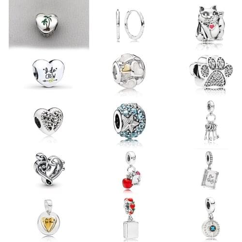 Fashion New Heart Shape Coconut Tree Captain Key Beaded Diy Pendant Bracelet Earrings Original Ladies Jewelry Gift