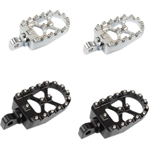 Motorcycle 2PCS CNC Footpeg Pedal Footrest Non-slip Black/Chrome For Harley Dyna Fatboy Street Bob Bobber Chopper Sportster XL