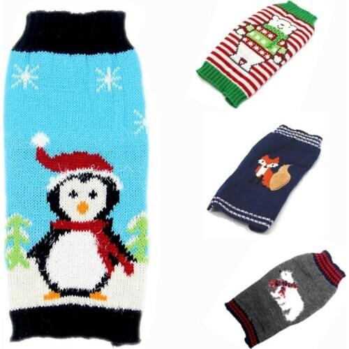 Soft Cotton Pullover Winter Dog Clothes Christmas Cat knitted Dog Sweater Chihuahua Yorkies Puppy Jacket Pet Clothing Dogs Coat