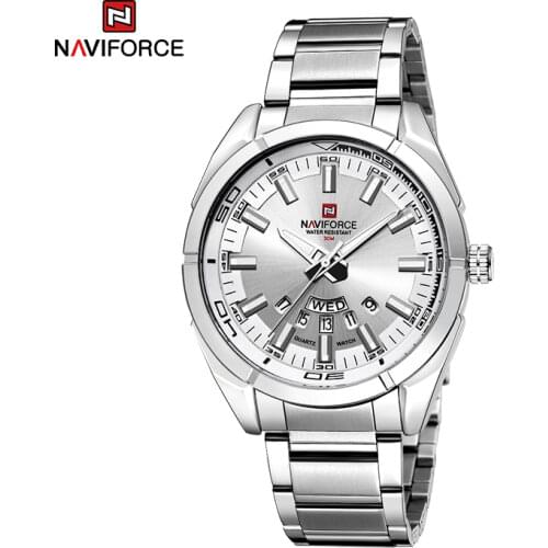 NAVIFORCE Classic Casual Watch for Men Stainless teel Sport Waterproof Male Watches Quartz Date Display Clock Relogio Masculino