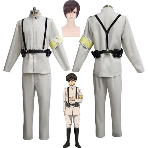 New Shingeki no Kyojin Attack on Titan S4 Marley Eldian Army White Uniform Wig Cosplay Costume Outfits Halloween Carnival Suit