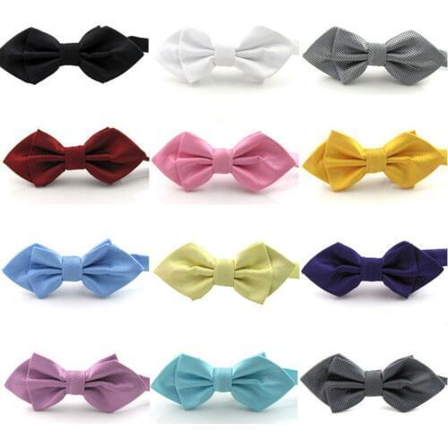 NEW Classic Bowtie Fashion Neckwear Adjustable Men Bow Tie For Wedding Solid Color Polyester Suits Bowties for Men