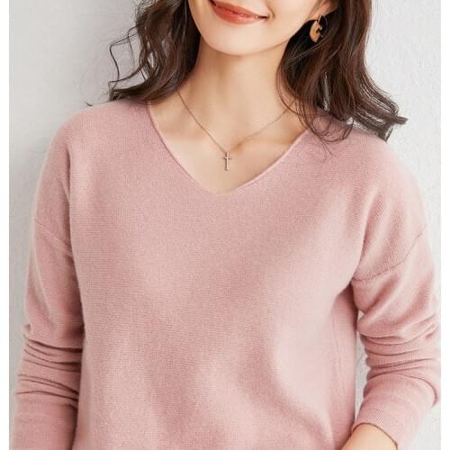 2020 Autumn Winter Fashion Women Sexy V-Neck Candy Color Jumper Outerwear Pullovers Knit Cashmere Sweater Womens Clothes S-XXL