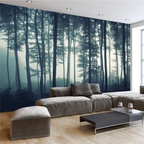 Custom Photo Wallpaper 3D Dense Fog Forest Tree Wall Mural Living Room TV Sofa Bedroom Wall Painting Nature Landscape Wall Paper
