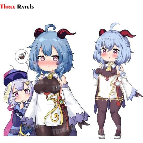 Three Ratels A150 Car Sticker Ganyu And Qiqi Genshin Impact Laptop Trunk Cover Decor Waterproof &scratch Proof Decals