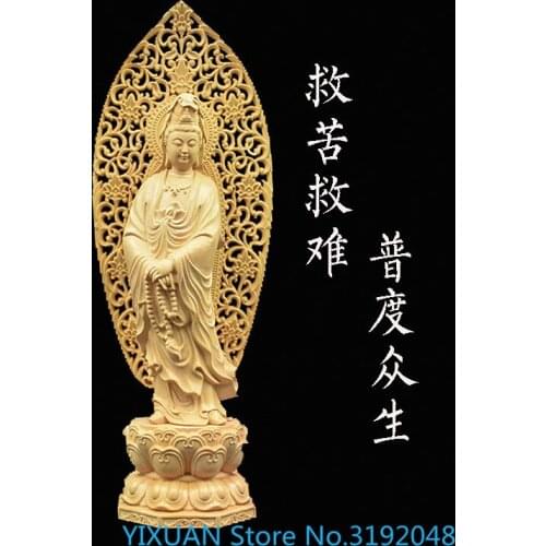 Ornamentos de Bodhisattva tallados con Rosario de madera de boj tallados con estatuas de Buda en casa