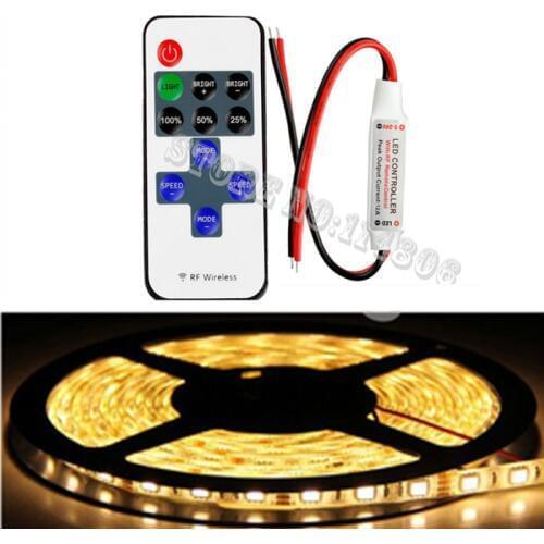 5m Non-WaterProof Warm White 5050 60/LED SMD LED Strip Light F House decoration With 10Key RF Remote Controller