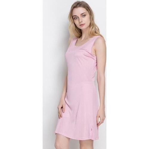 Ladies Silk Knitted Sleeveless Nightdress Silk Bottom Skirt Silk Petticoat Womens Clothing Ladies Pajamas