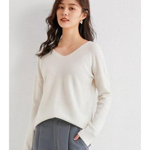 Adishree 2020 woman winter 100% Cashmere sweaters and autumn knitted Pullovers High Quality Warm Female thickening V-neck