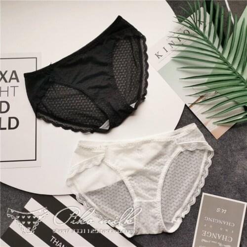 Womens Underwear Sexy Lace Panties Fashion Hollow Out Briefs Ice Seamless Underpants Low Waist Comfort Solid Color Lingerie