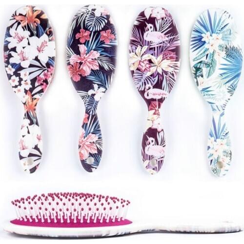 1PC Printing Comb Professional Healthy Paddle Cushion Hair Loss Massage Brush Hairbrush Comb Scalp Hair Care Healthy Comb