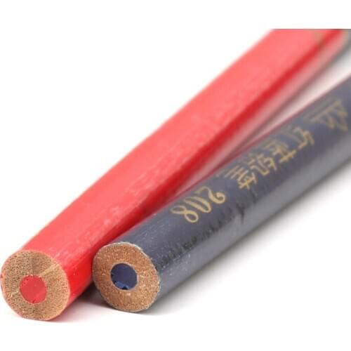 10Pcs/Set Blue And Red Wire Round Carpenters Pencils For Woodworking Core Marker