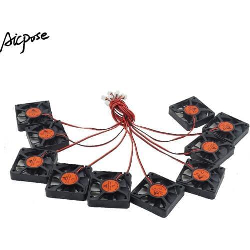 10Pcs/lots 5x5 Silent Fan 12v or 24v With Cable 15cm For Use 5x5cm fans Led PAR Light Repair Parts