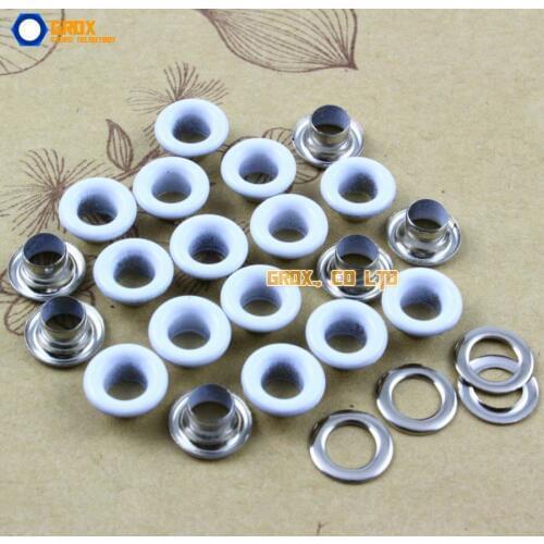 1000 Set 8*4*4mm (Outer diameter * Inner diameter * Height) White Round Eyelet Grommet